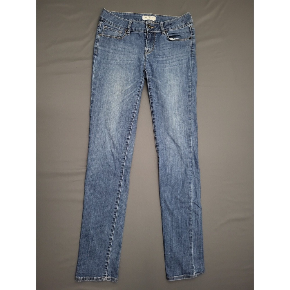 Bullhead Black Skinny Jeans Womens 7 Medium Wash Blue‎ Denim Low Mid Rise 31x31